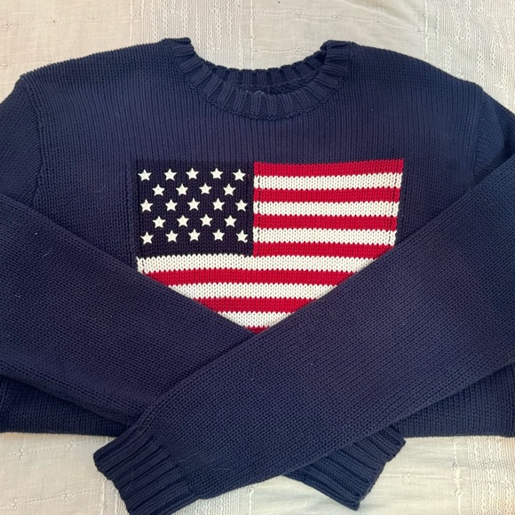Brandy Melville Navy American Flag Sweater - Picture 1 of 4